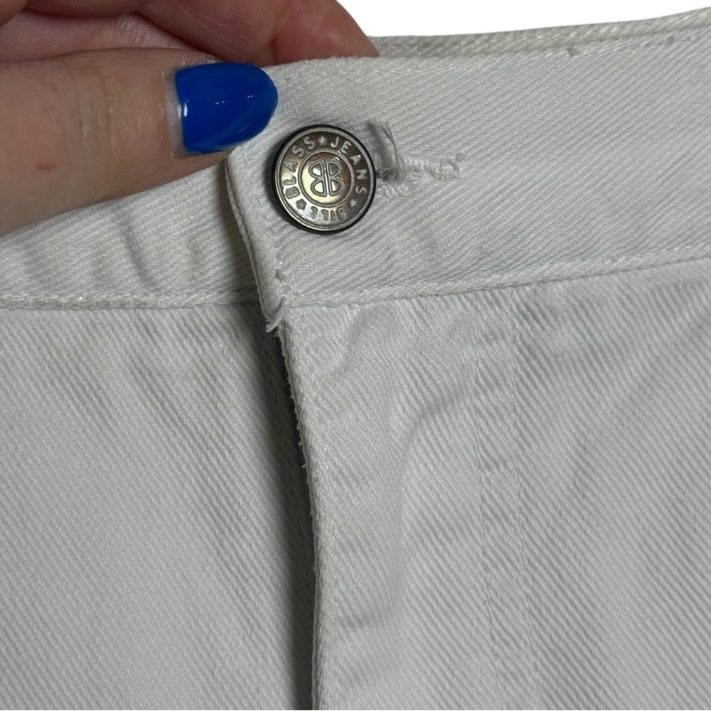 Vintage High Rise Tapered Jeans Size 10 White Denim 80s 90s Bill Blass - Picture 5 of 8